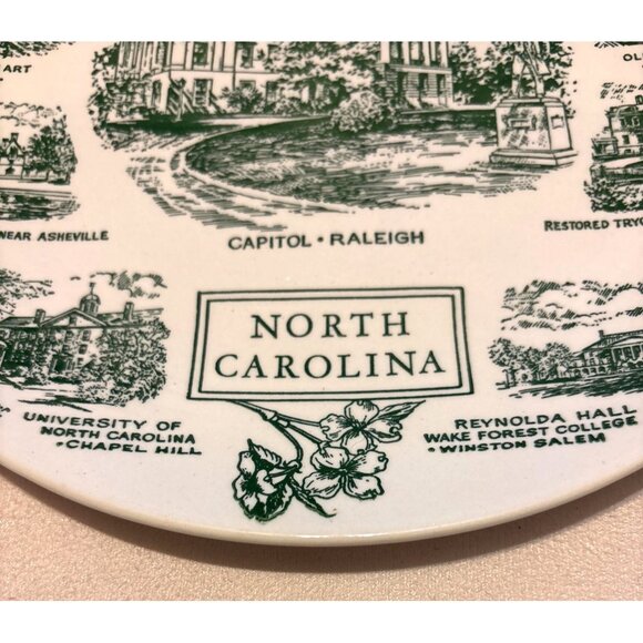 NC commemorate Collectors Plate By Lith-O-Sketch Kettlesprings Kilns 1353-S Vtg - Picture 2 of 3